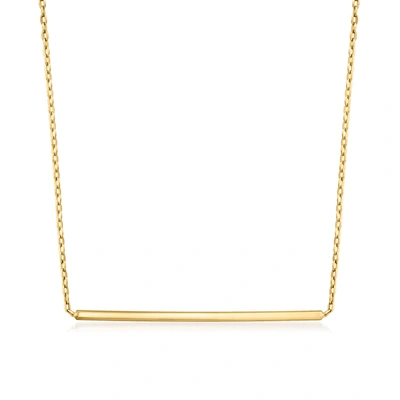 Rs Pure By Ross-simons Italian 14kt Yellow Gold Bar Necklace
