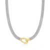 Ross-simons Two-tone Sterling Silver Bismark-link Necklace In Silver