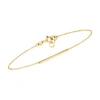 Rs Pure By Ross-simons Italian 14kt Yellow Gold Bar Bracelet In Gold