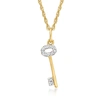 CANARIA FINE JEWELRY CANARIA DIAMOND-ACCENTED KEY PENDANT NECKLACE IN 10KT YELLOW GOLD