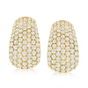 Ross-simons Pave Diamond Earrings In 14kt Yellow Gold In Gold