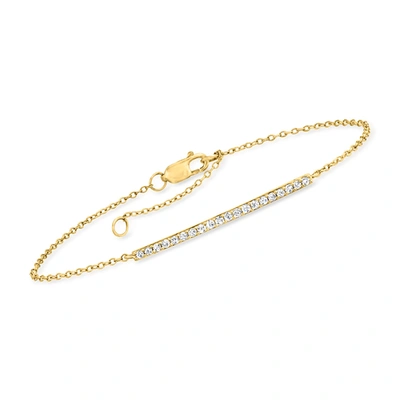RS PURE ROSS-SIMONS DIAMOND BAR BRACELET IN 14KT YELLOW GOLD