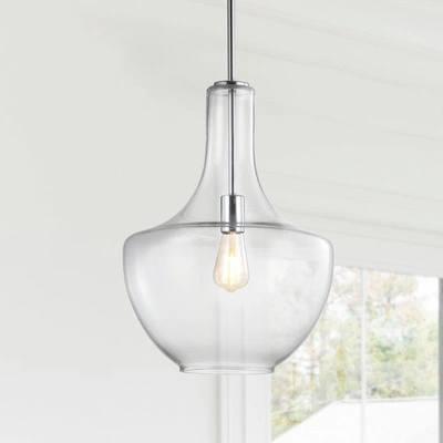 Jonathan Y Watts 13.25" Glass/metal Led Pendant