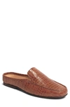 CARLOS SANTANA HADES CROC EMBOSSED LEATHER MULE