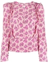 ISABEL MARANT ISABEL MARANT SILK BLEND BLOUSE WITH GRAPHIC PRINT