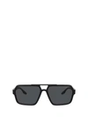 Prada Polarized Dark Grey Rectangular Mens Sunglasses Ps 01xs Dg002g 59 In Black