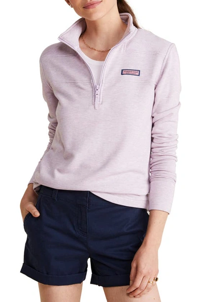 Vineyard Vines Dreamcloth Zip Up Shirt In Iris Heather