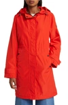 Sam Edelman Storm Hooded Rain Jacket In Orange