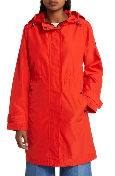 Sam Edelman Storm Hooded Rain Jacket In Orange
