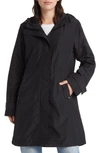Sam Edelman Storm Hooded Rain Jacket In Black