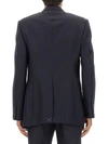 Alexander Mcqueen Double-breasted Tailored Jacket Structured Shoulders In Blue