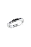 Delmar Black Diamond Band Ring In Black