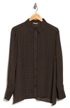 Max Studio Circle Stripe Long Sleeve Button-up Shirt In Blk/ Vcn Diamond Chain