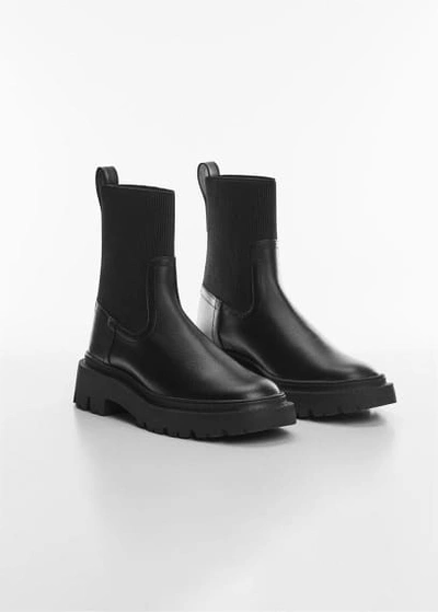 Mango Track Platform Boot Black