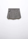 Mango Houndstooth Belt Miniskirt Blue In Blue