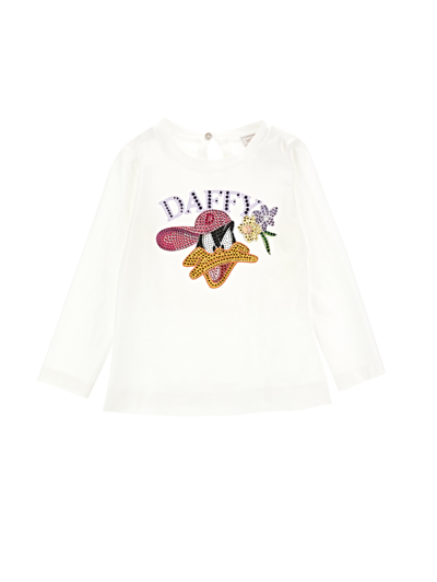 Monnalisa Kids'   Daffy Duck T-shirt In Cream