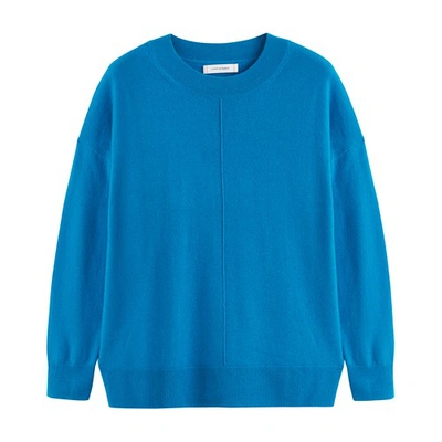 Chinti & Parker Long-sleeve Fine-knit Sweater In Teal