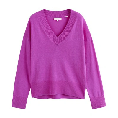 Chinti & Parker Wool-cashmere V-neck Sweater In Vividviolet