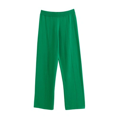 Chinti & Parker Wool-cashmere Wide-leg Track Pants In Junglegreen