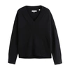 Chinti & Parker V Neck Wool Cashmere Slouchy Lightweight Sweater In Black