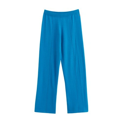 Chinti & Parker Wool-cashmere Wide-leg Track Pants In Teal