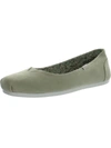 BOBS FROM SKECHERS PLUSH TURNING POINT WOMENS CANVAS SLIP ON FLATS