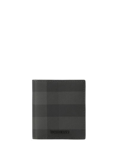 Burberry Logo-lettering Bi-fold Wallet In Schwarz