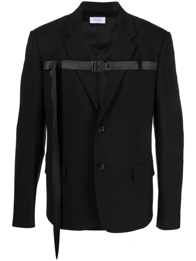 Off-white Buckled Single-breasted Blazer In Black