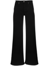 7 For All Mankind Lisha Womens High Rise Flocked Bootcut Jeans In Schwarz