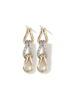 JOHN HARDY 18KT YELLOW GOLD SURF PAVÉ LINK DROP EARRINGS