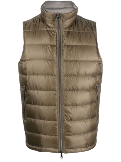 Herno Zip-up Reversible Gilet In Multi