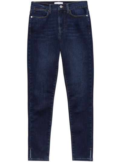 Frame High-rise Skinny Jeans In Blau