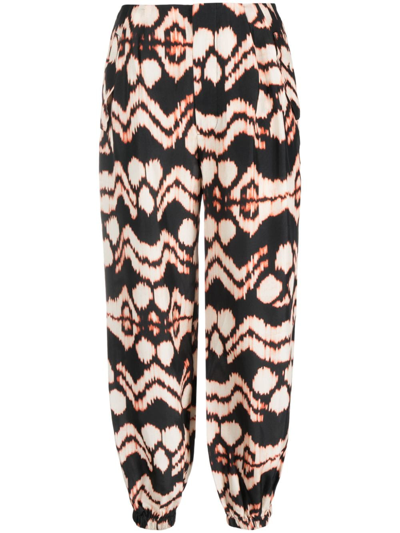 Ulla Johnson Abstract-print Straight Trousers In Schwarz