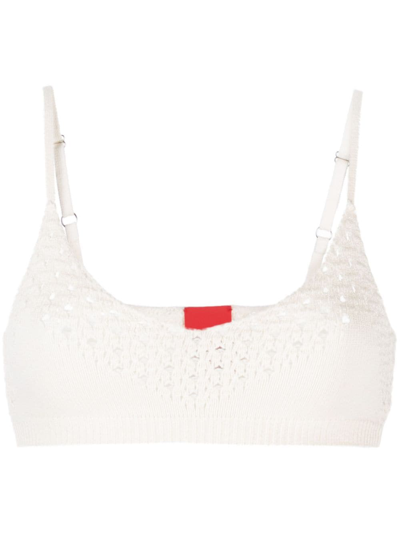 CASHMERE IN LOVE ANSE CROCHET-KNIT BRALETTE