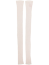 Cashmere In Love Lottie Ribbed-knit Leg Warmers In Weiss