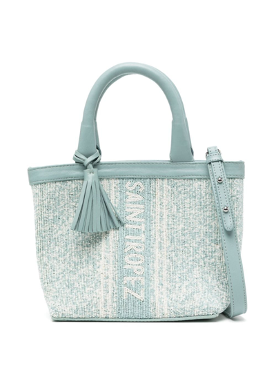 De Siena Shoes Saint Tropez Bead-embellished Tote Bag In Blau