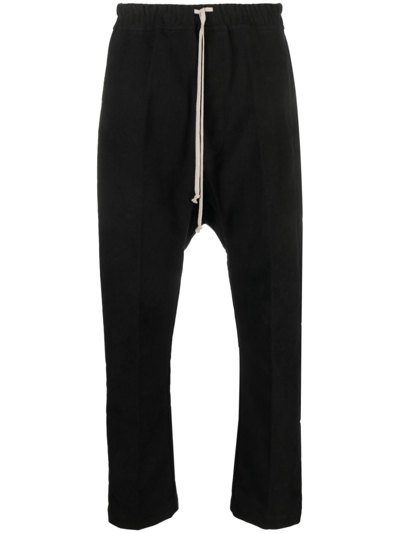 Rick Owens Drawstring Drop-crotch Trousers In Black