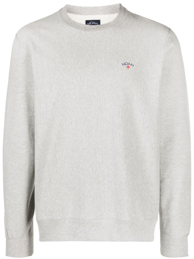 Noah Ny Grey Logo-embroidered Sweatshirt