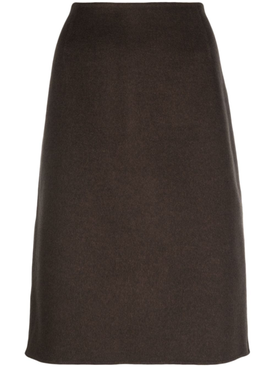 Totême A-line Midi Skirt In Brown