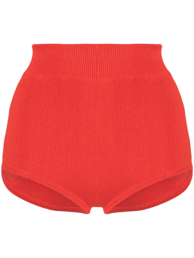 Cashmere In Love Gali Fine-knit Shorts In Rot