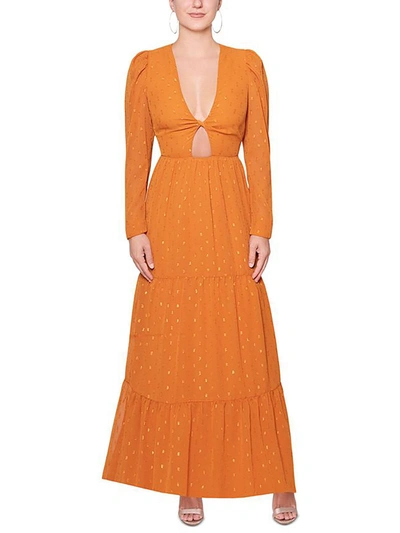 Rachel Rachel Roy Womens Tiered Long Maxi Dress In Orange