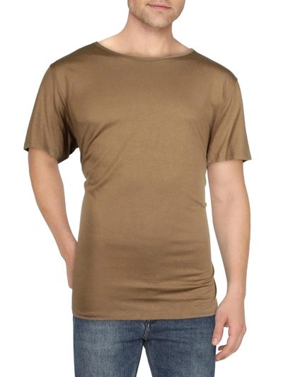 Twenty Mens Tencel Blend Crewneck T-shirt In Brown