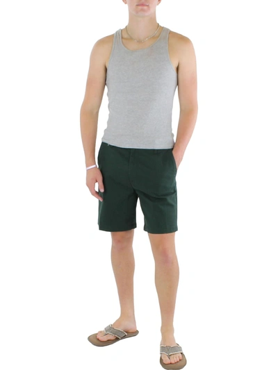 Nautica Mens Canvas Stretch Deck Shorts Flat Front In Silver