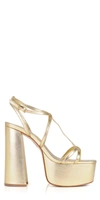 SCHUTZ ADRIANA PLATFORM SANDALS IN GOLD