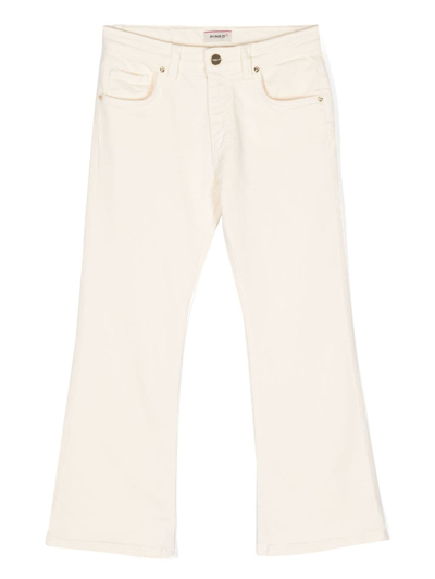 Pinko Kids' Five-pocket Straight Trousers In Neutrals