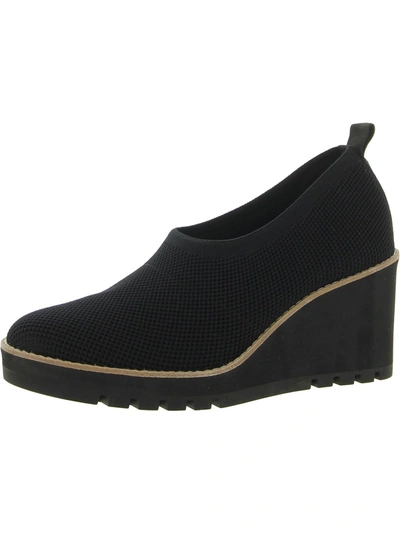 Eileen Fisher Marie Womens Knit Slip-on Wedge Heels In Black