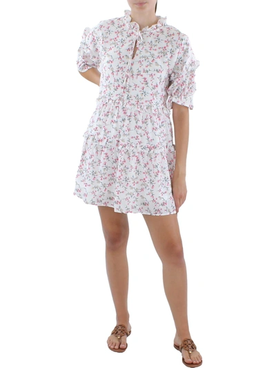 70f/21c Womens Floral Print Short Mini Dress In Multi