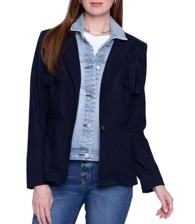 Blue Revival Helen Blazer In Ibiza Navy Twilight With Removable Insert In Light Wash