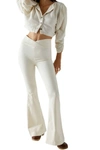 Free People Venice Beach High Rise Flare In Worn White In Multi