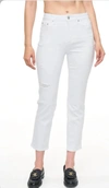 Pistola Monroe High Rise Cigarette Crop In Seashell Distressed In Multi